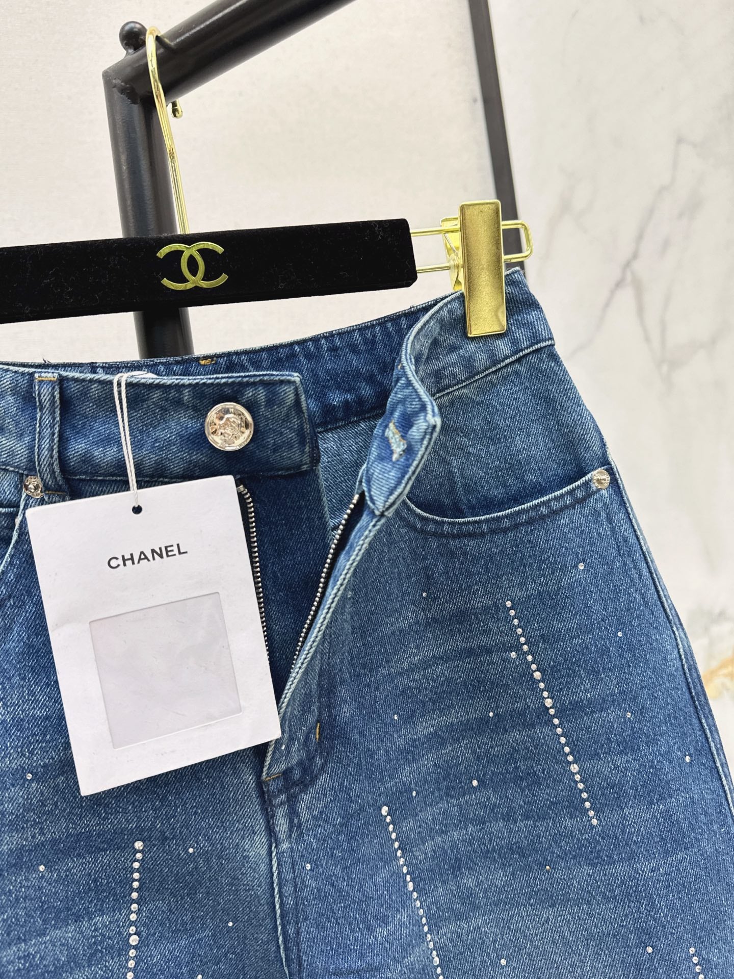 25fw Hot stamping process straight leg jeans