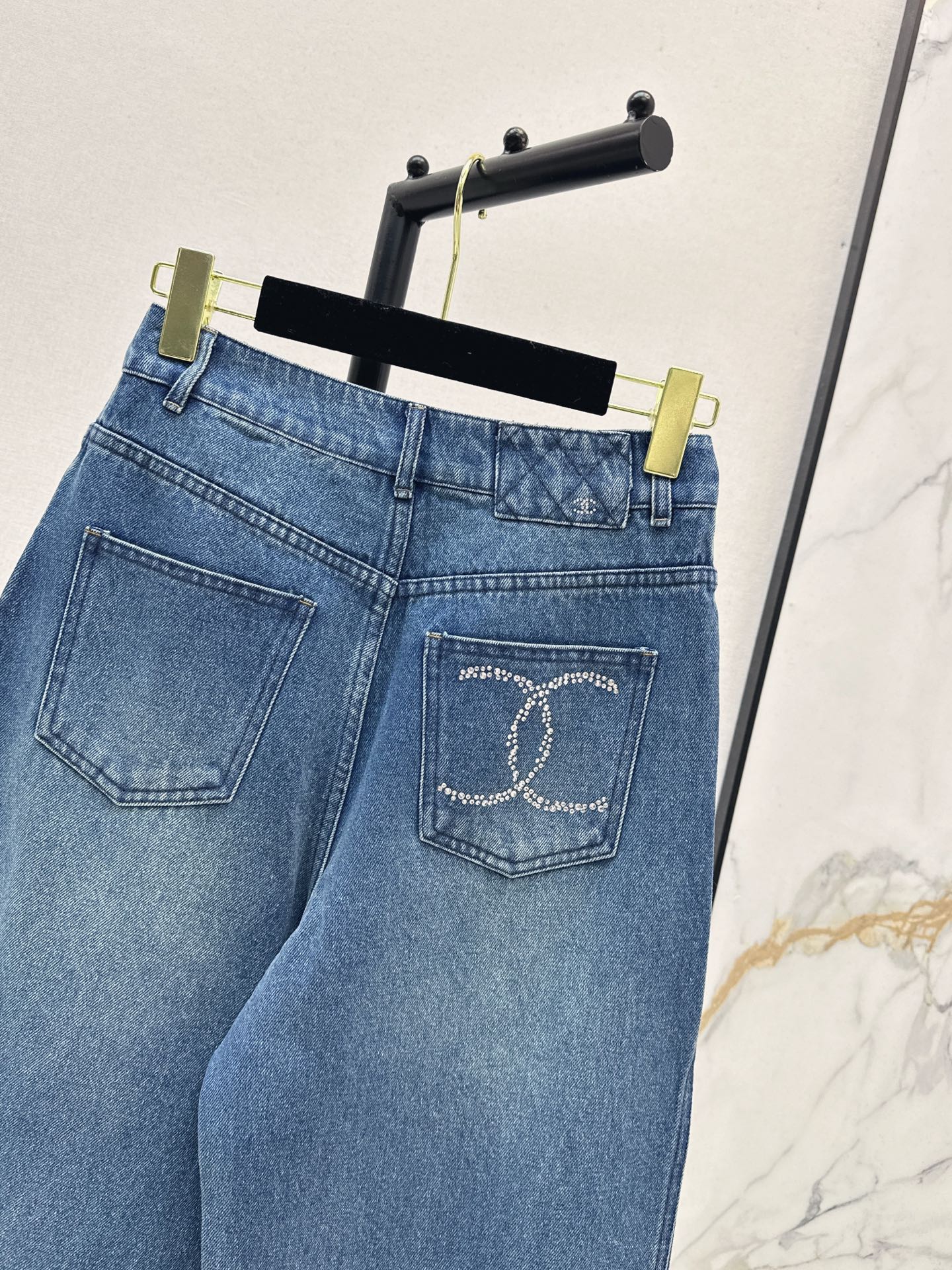 25fw Hot stamping process straight leg jeans