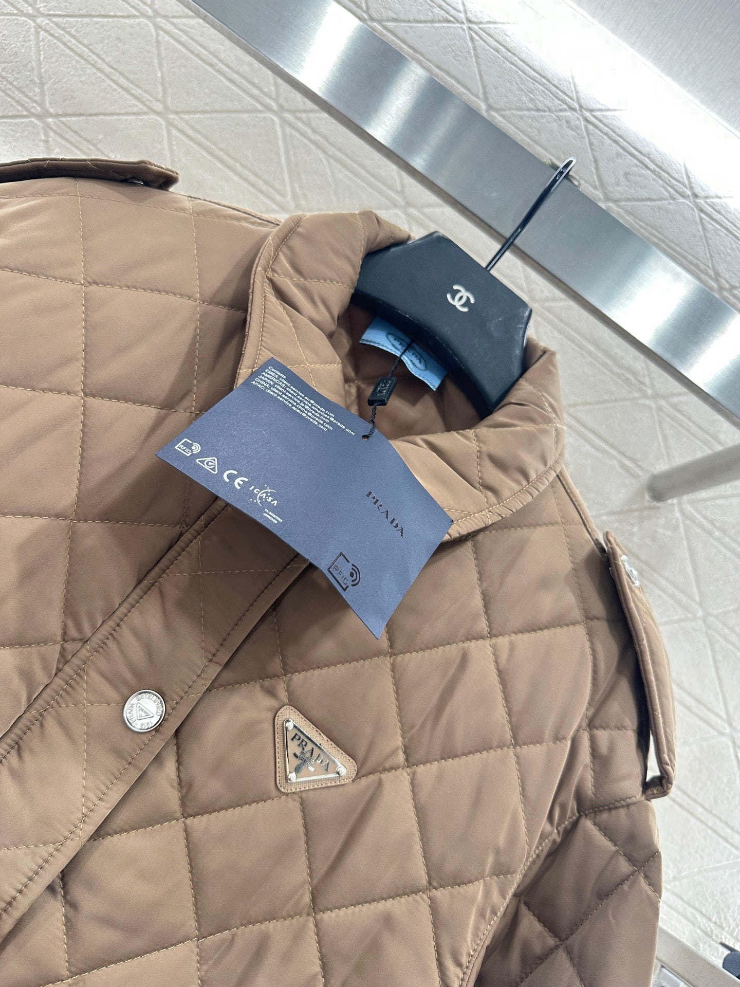 25fw Hooded drawstring waistband cotton jacket
