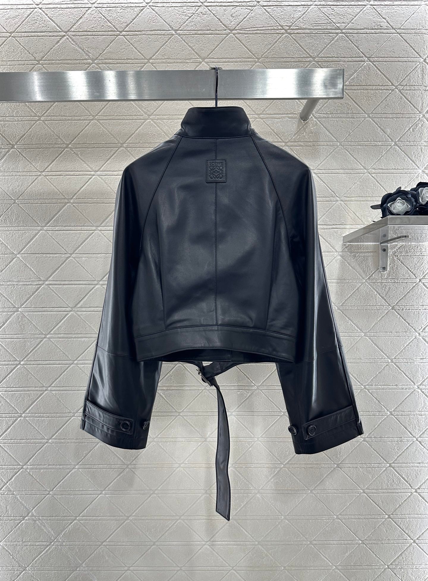 25fw Buckled lambskin jacket