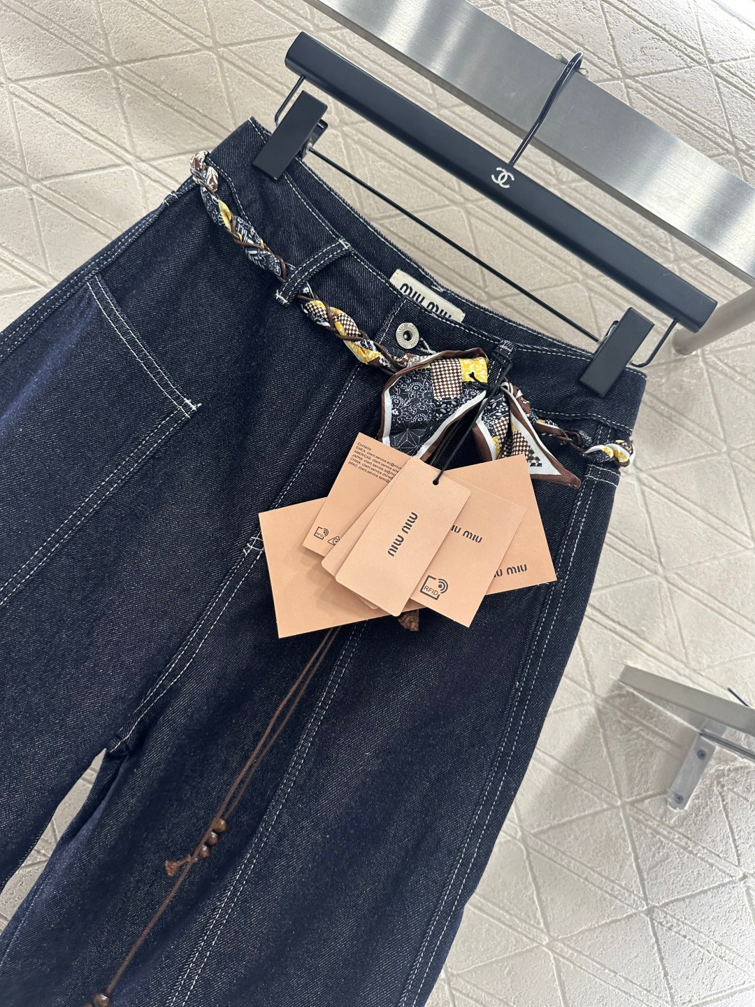 25fw Cowboy scarf straight leg pants