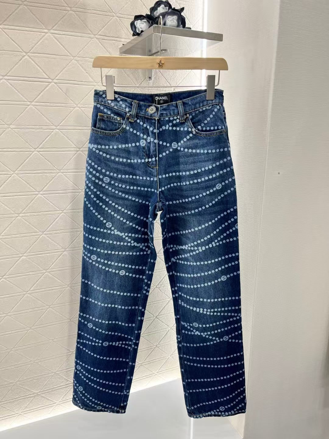 Logo wide leg jeans
