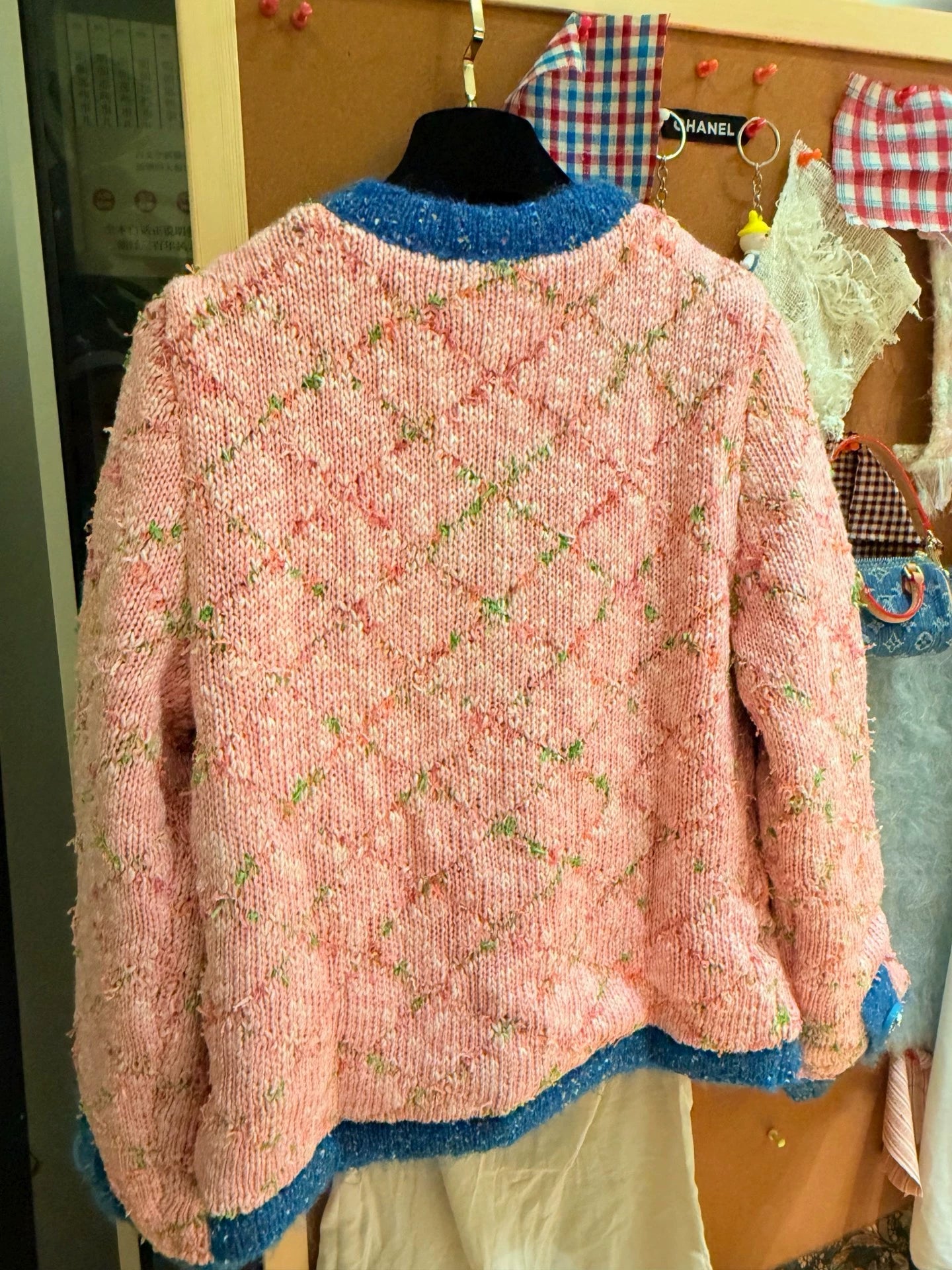 25fw Xiaoxiangfeng pink knitted cardigan(Medieval Series)