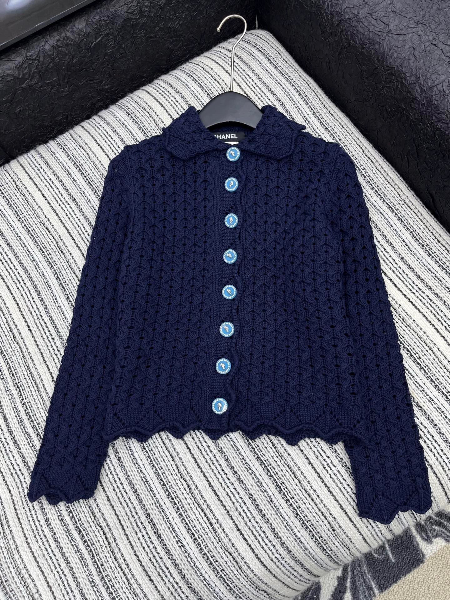 25fw Heavy industry hook flower lapel jacket