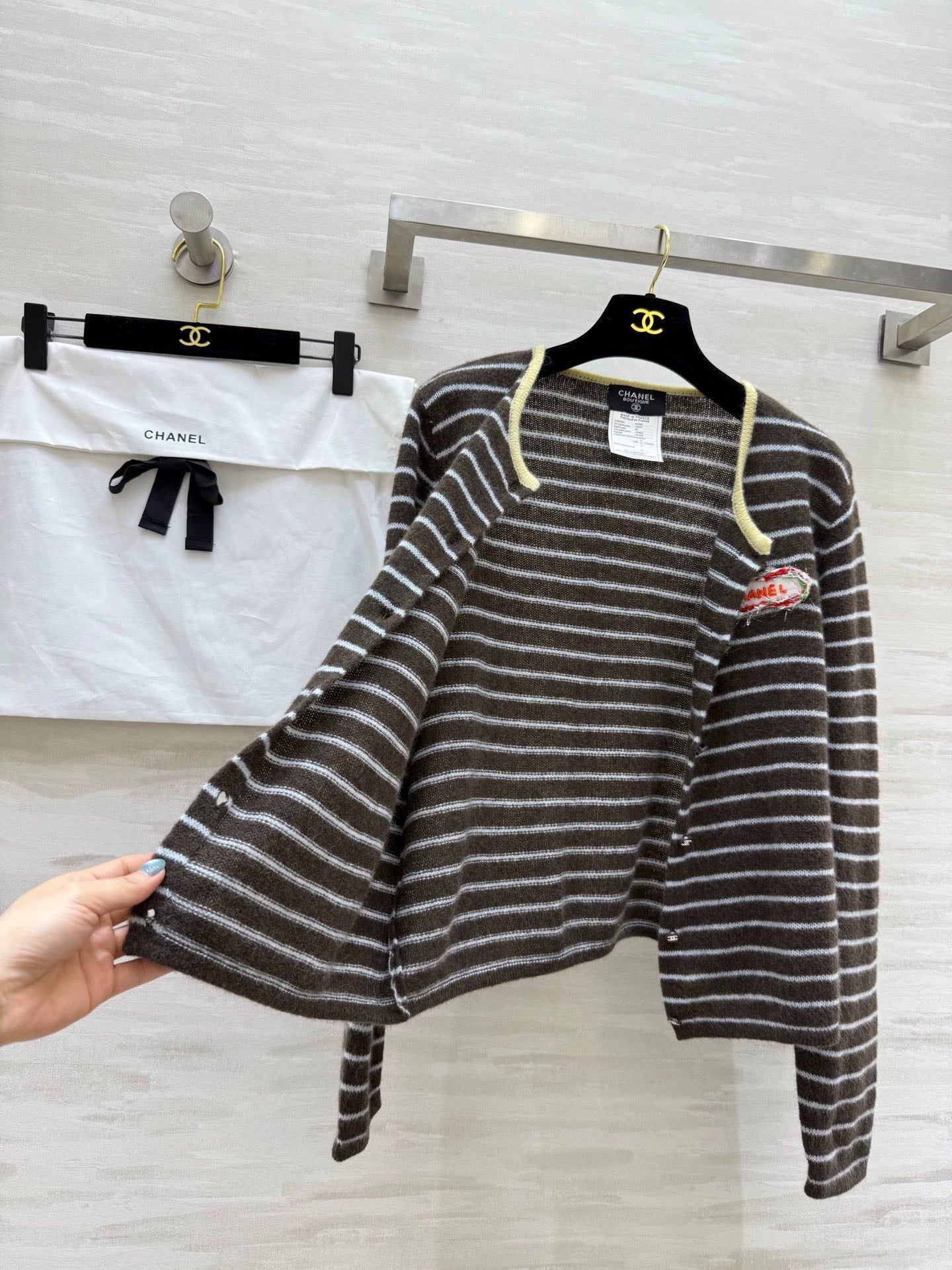 25fw Alpaca striped cardigan jacket(Medieval Series)