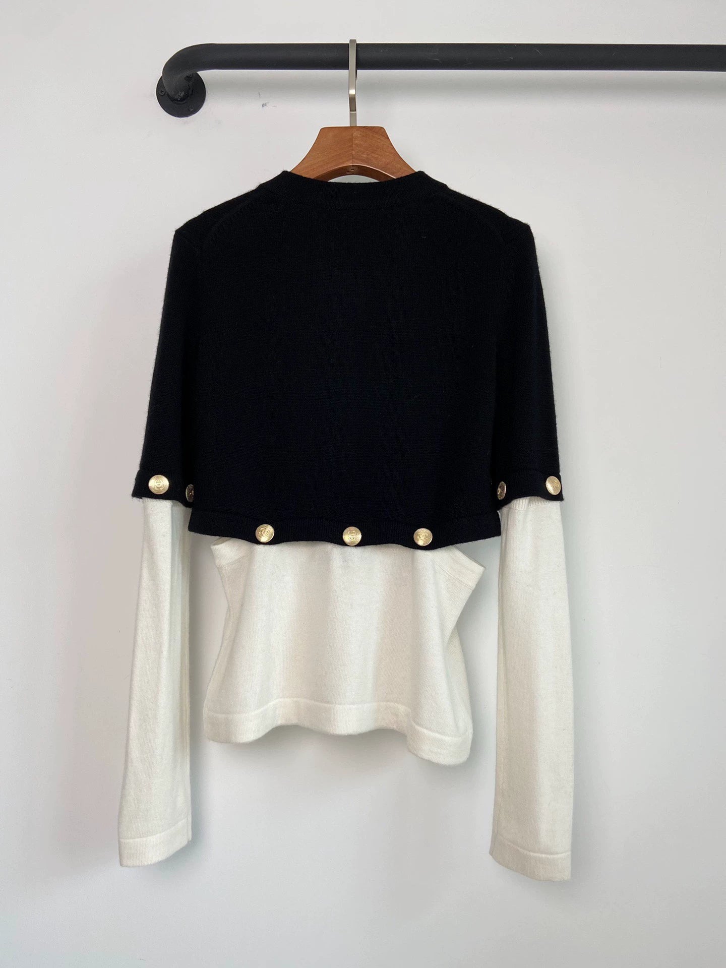 25fw Lion head buckle spliced knitted sweater(Medieval Series)