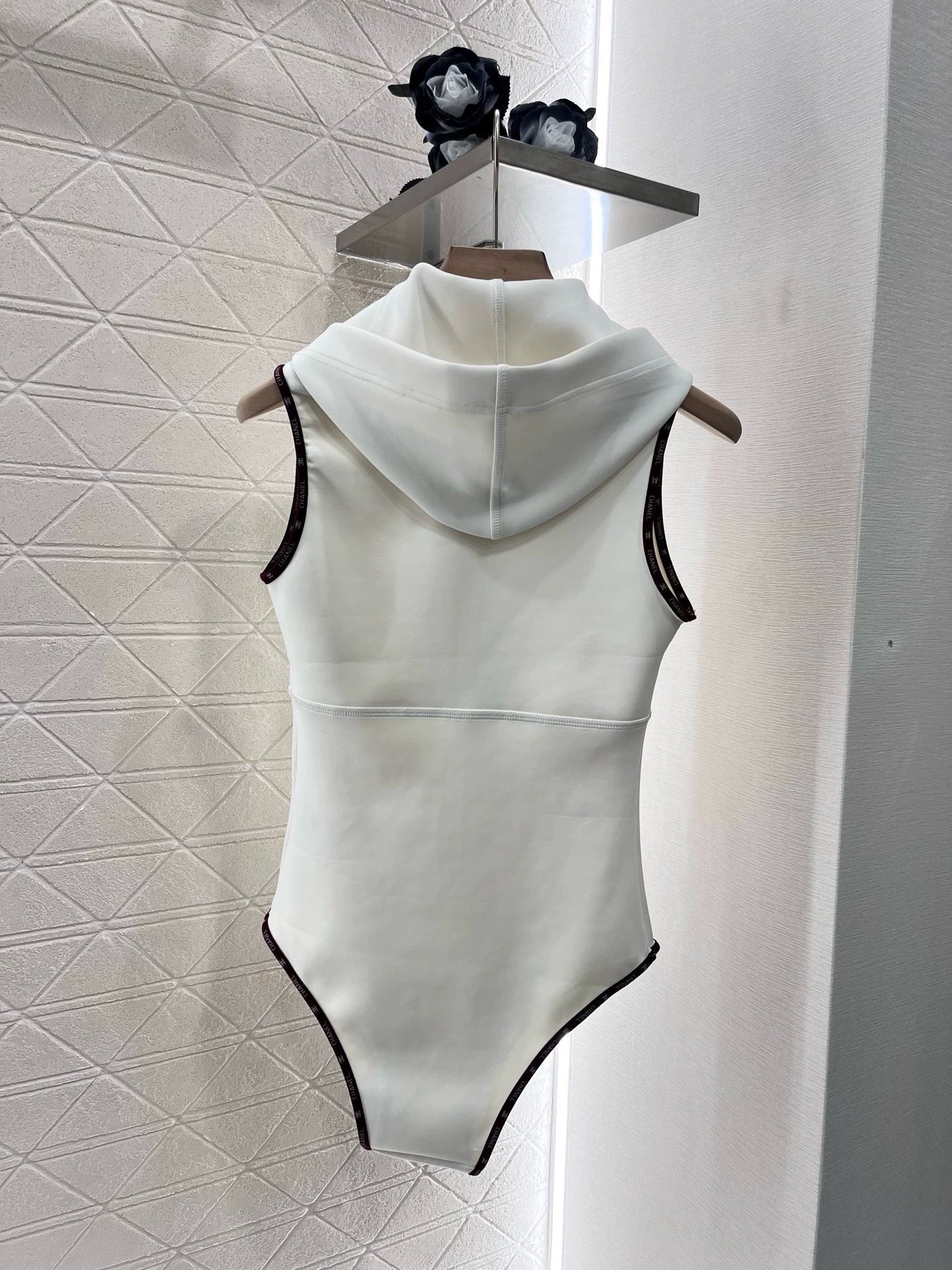 25 New Hooded Zipper One-piece Tankini Swimsuit