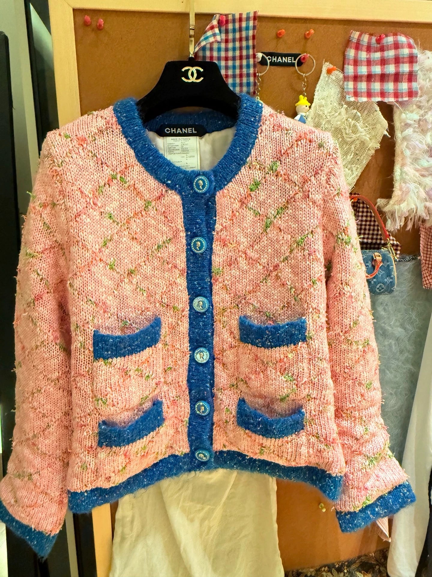 25fw Xiaoxiangfeng pink knitted cardigan(Medieval Series)