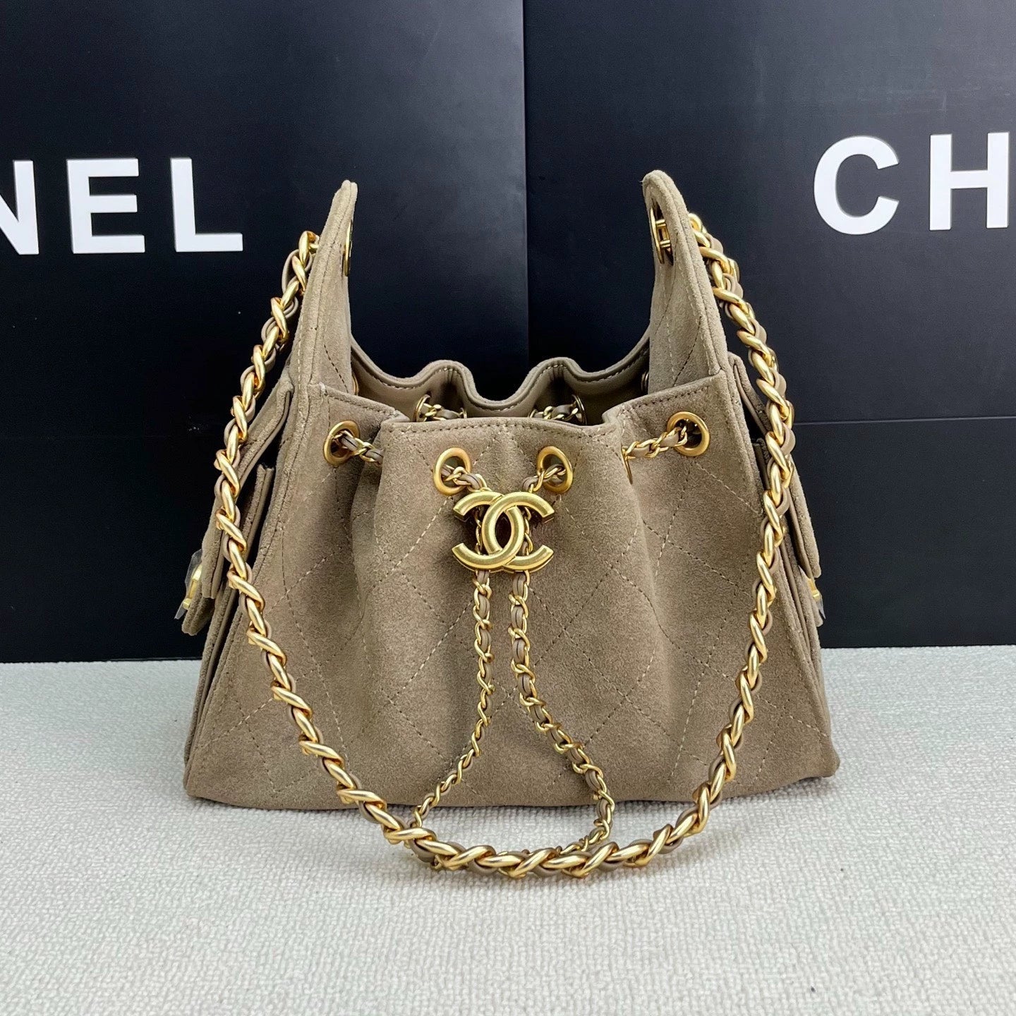 25C suede hippie bag (grey)