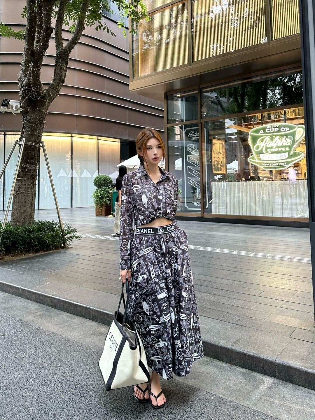 25ss print skirt