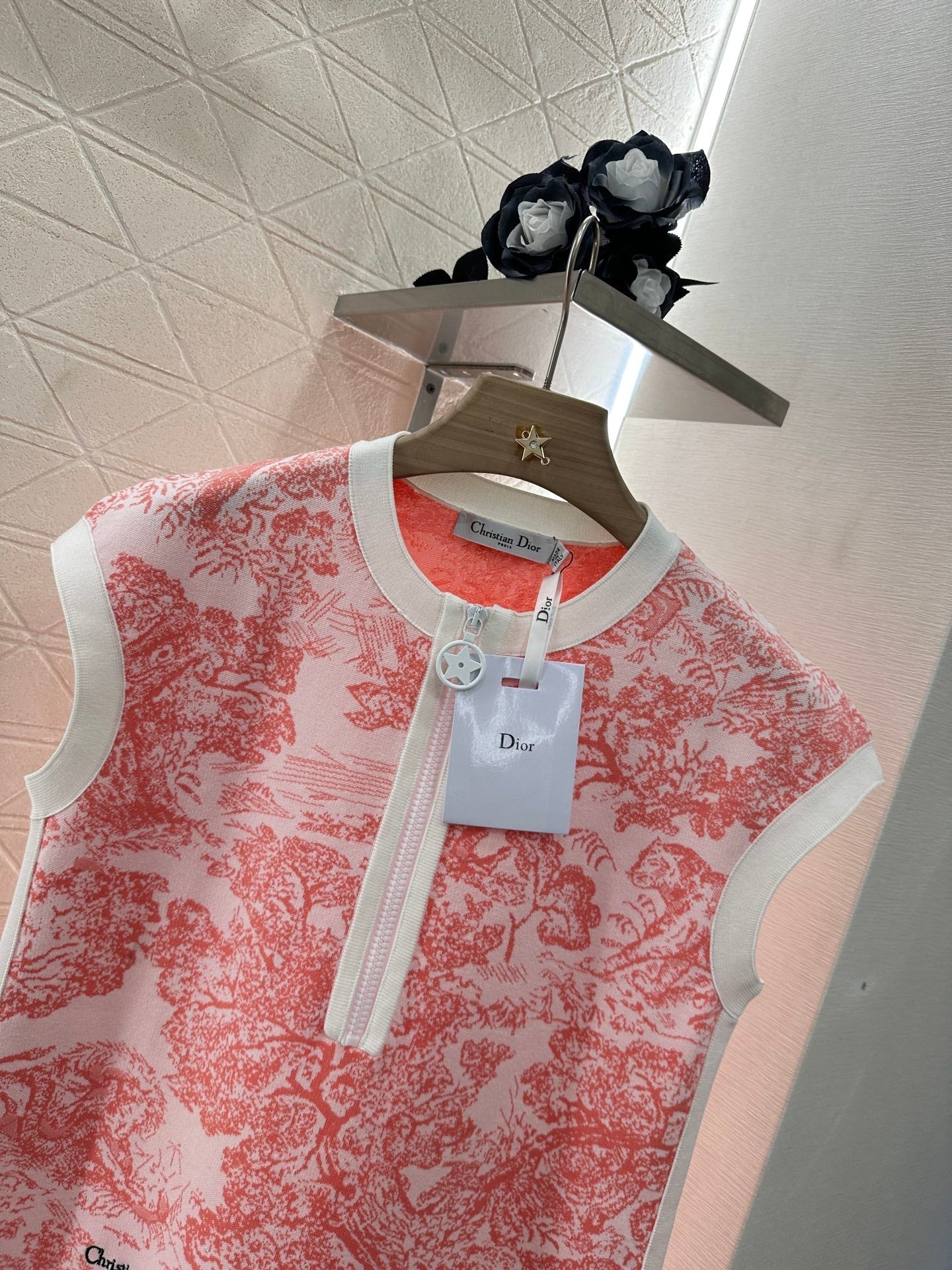 2024 new product Knitted jacquard vest dress
