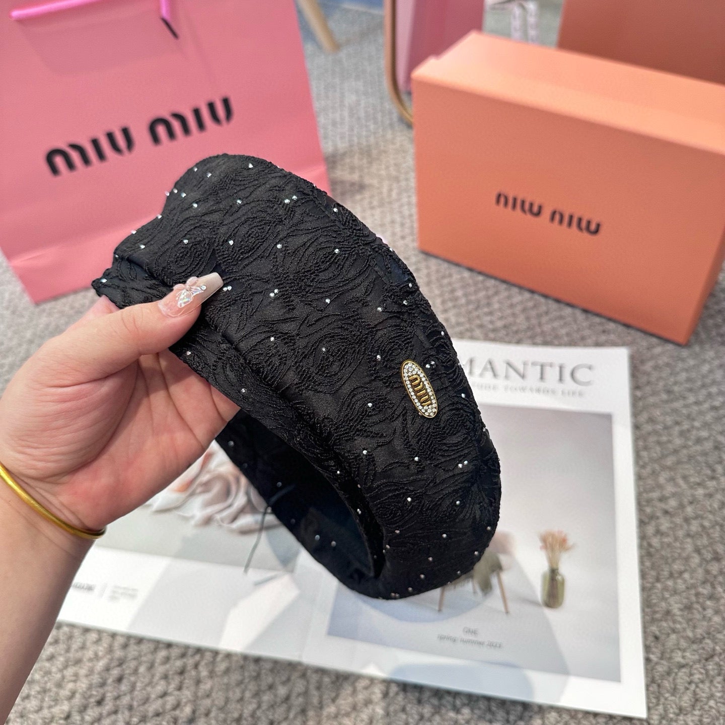 Letter rhinestone beret