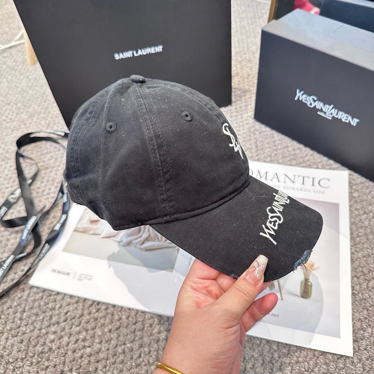 Letter embroidered baseball cap