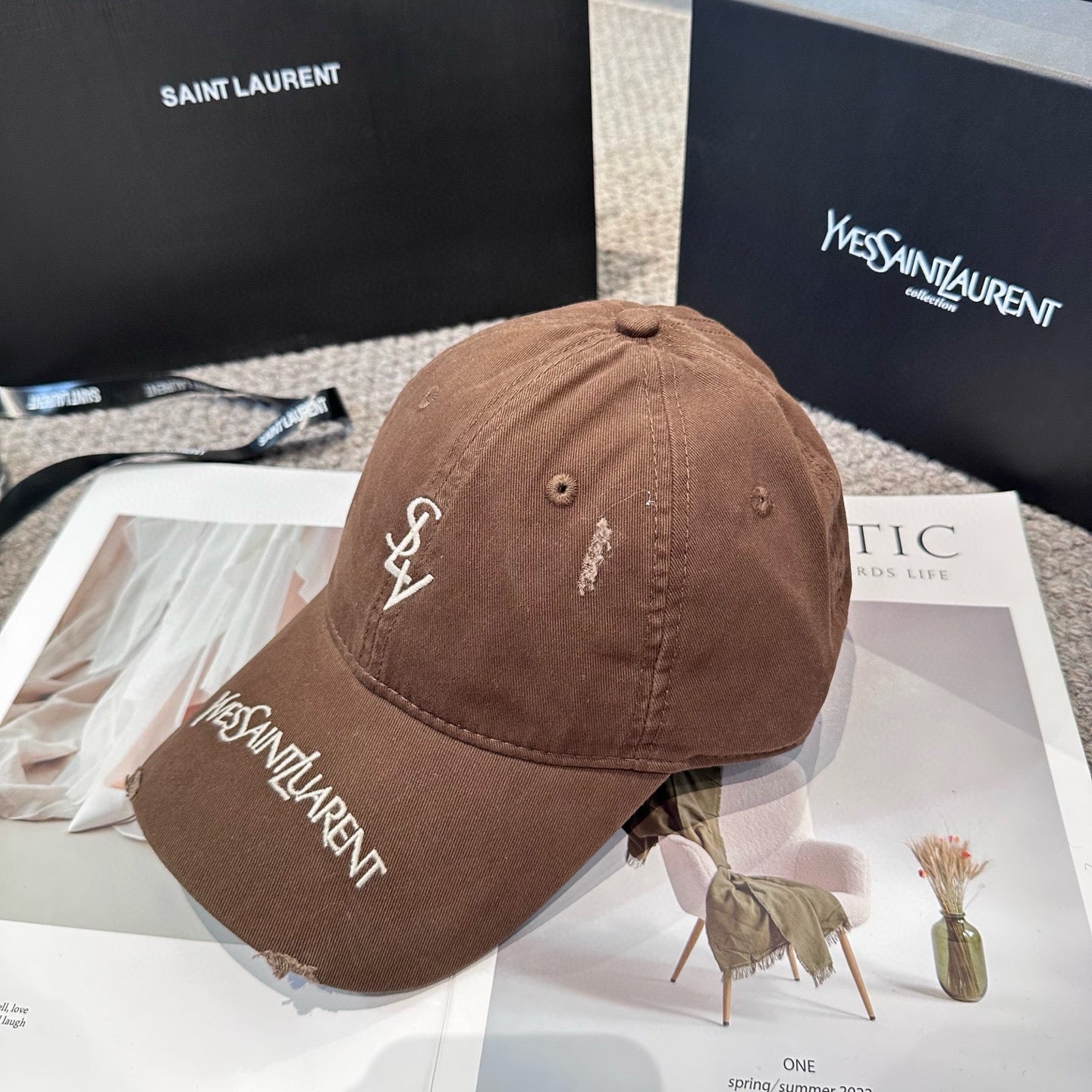 Letter embroidered baseball cap