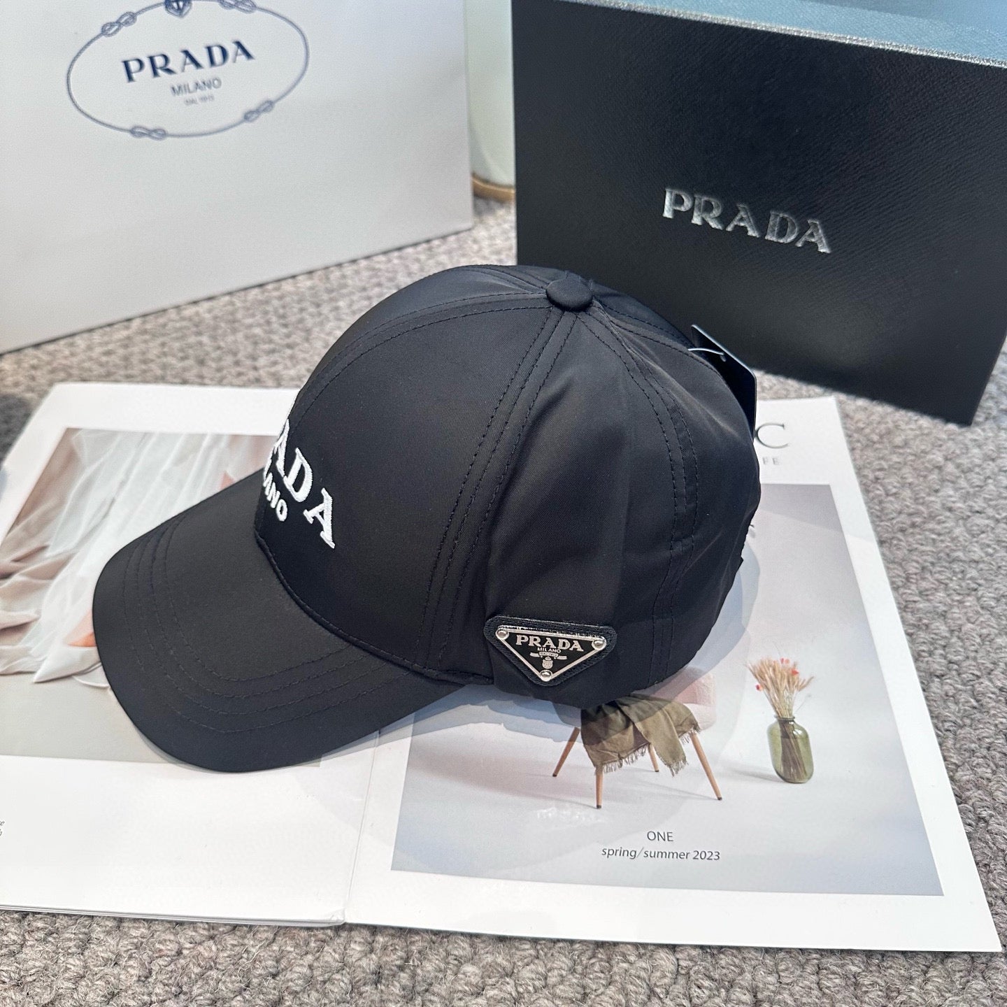 Embroidered lettering baseball cap