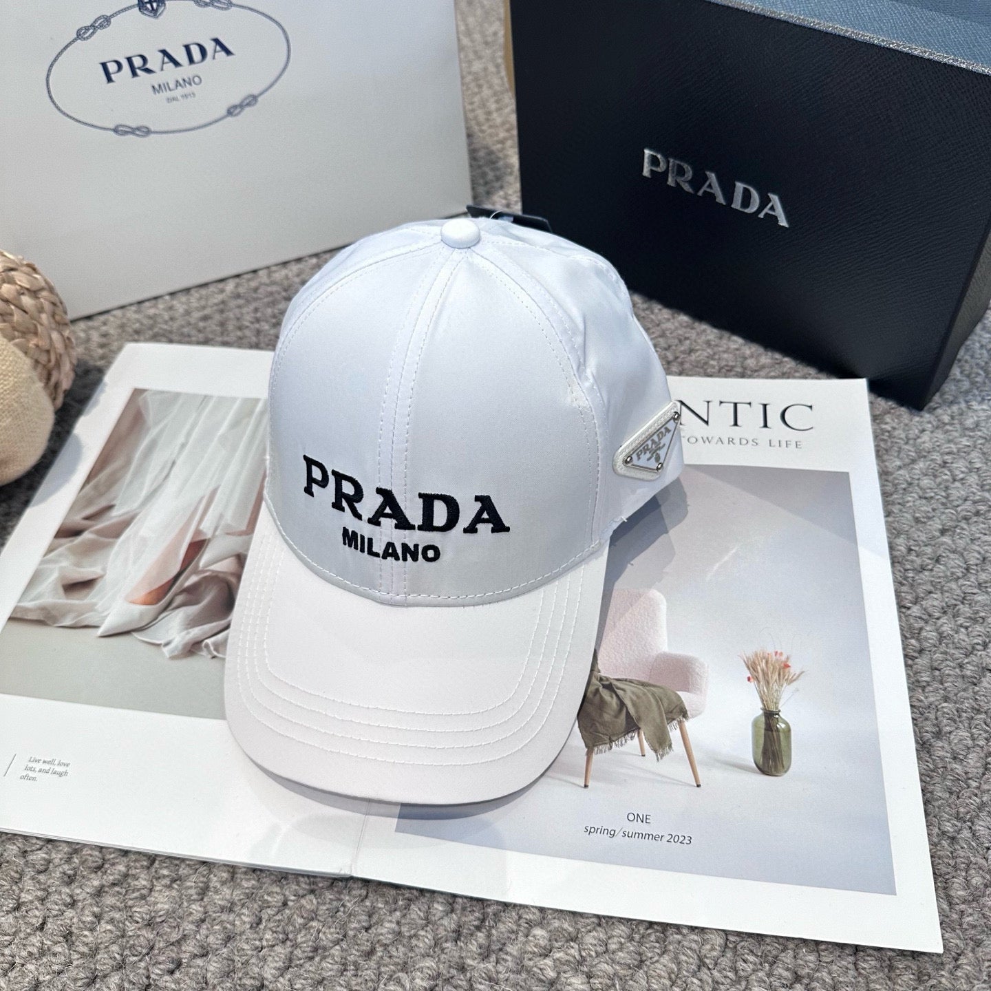 Embroidered lettering baseball cap
