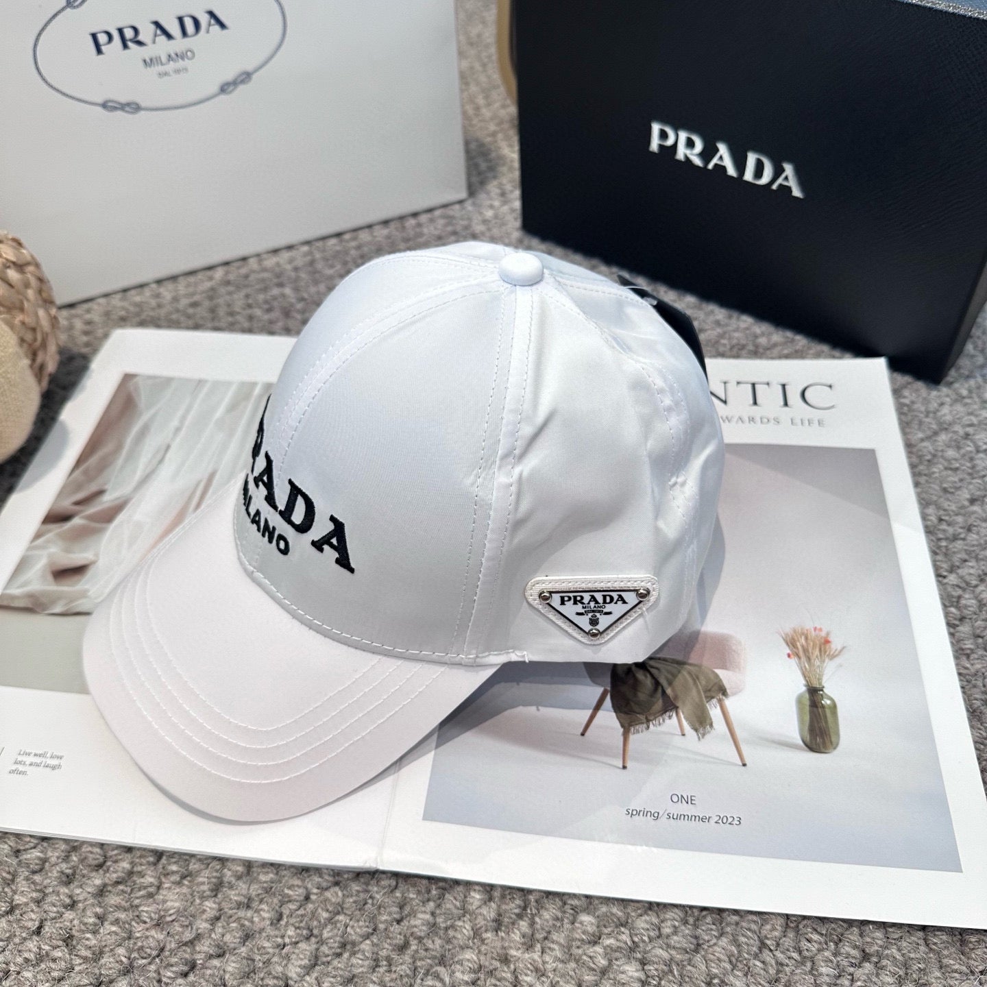 Embroidered lettering baseball cap