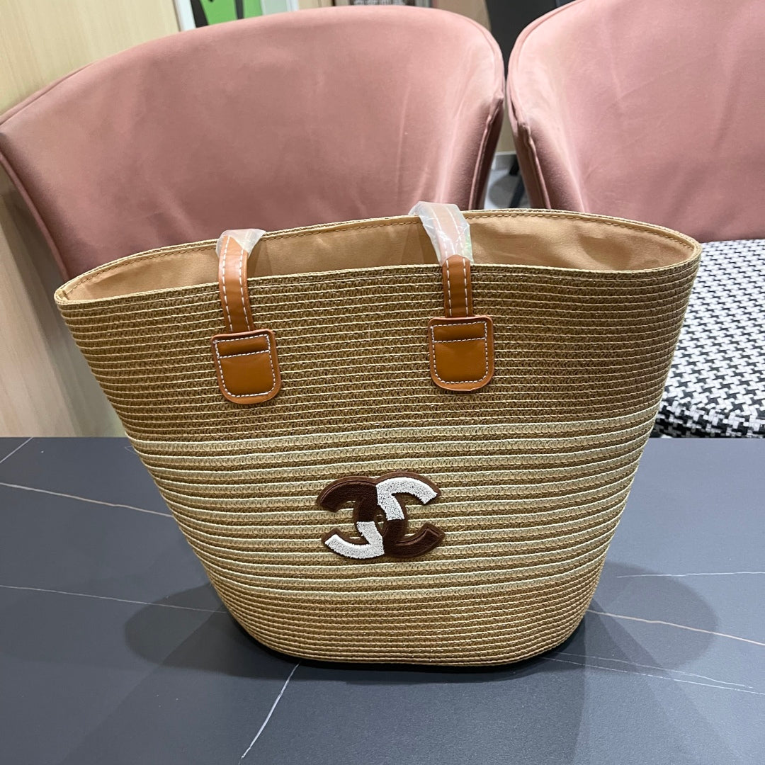 New straw hat bag two-piece set