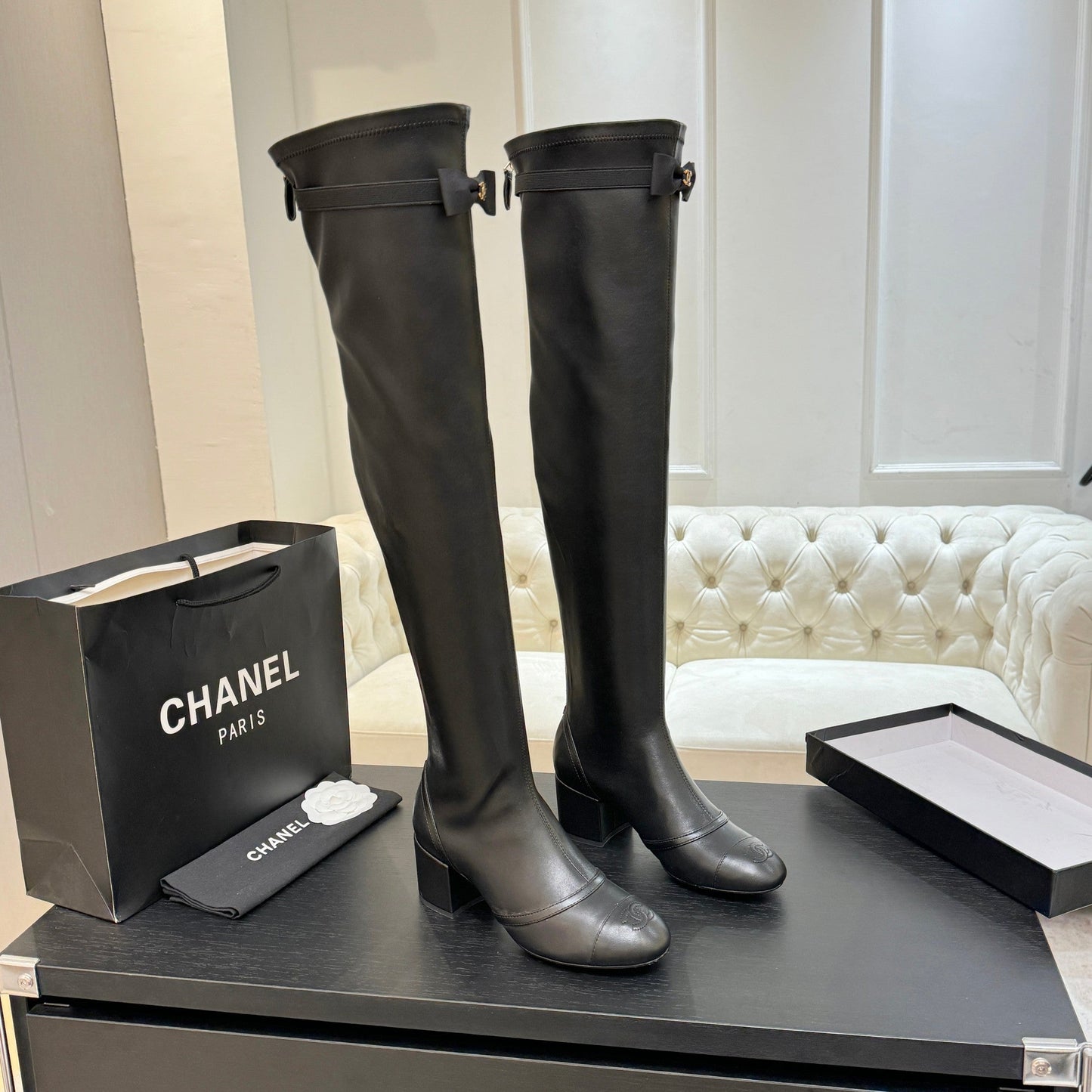25 new butterfly bow high-heeled boots