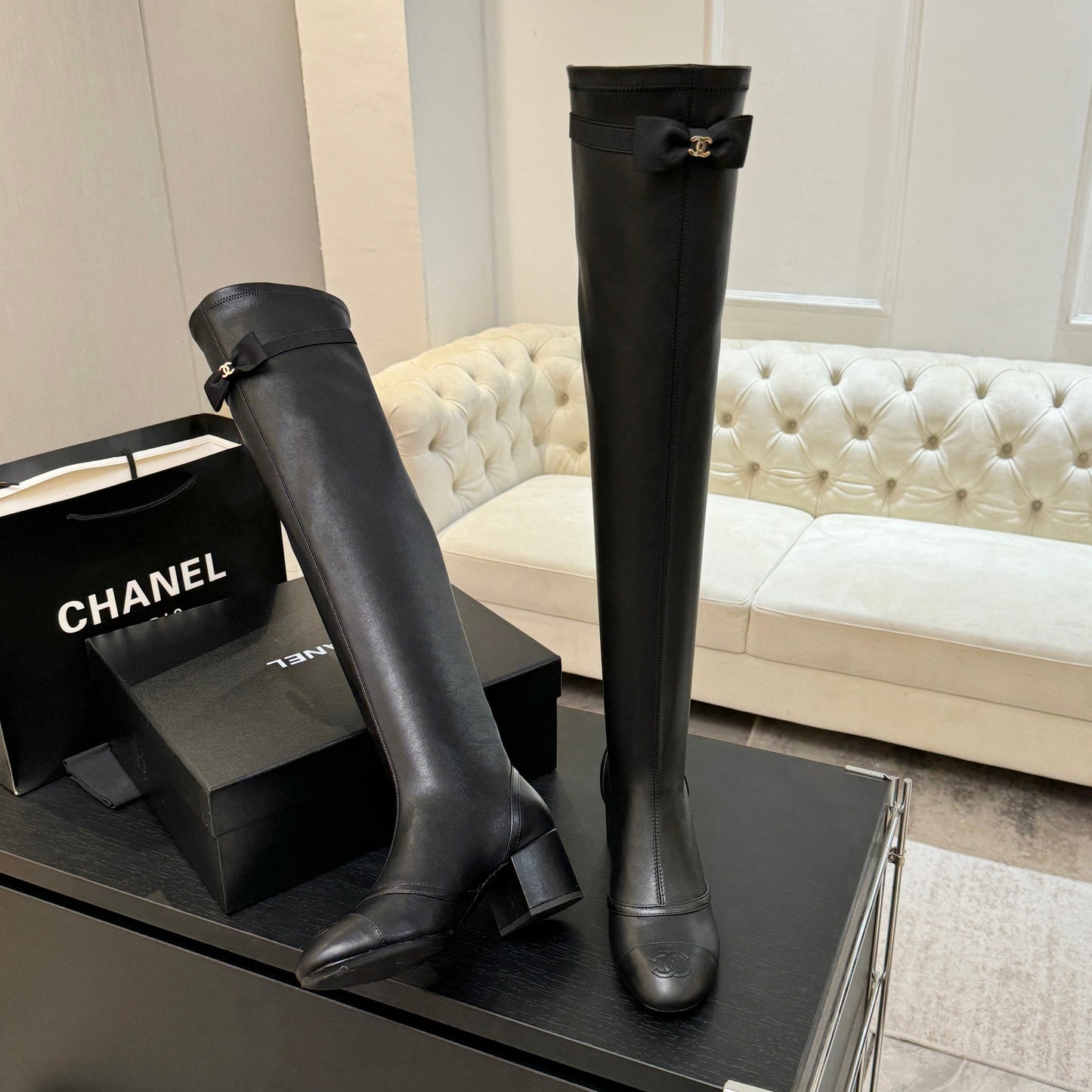 25 new butterfly bow high-heeled boots