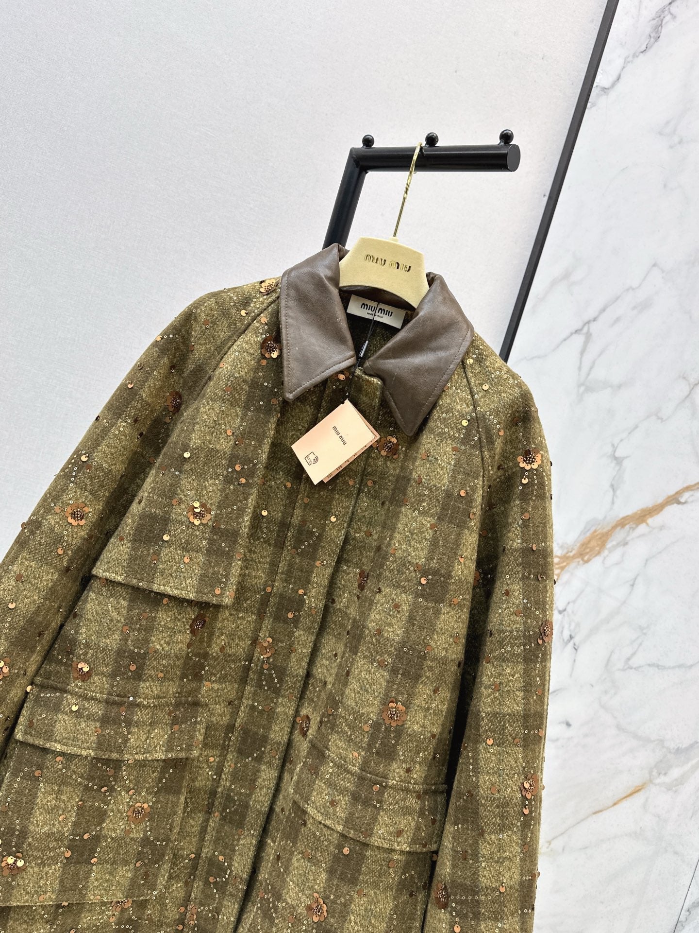 25 Plaid Series Beaded Sequin Fanl Jacket