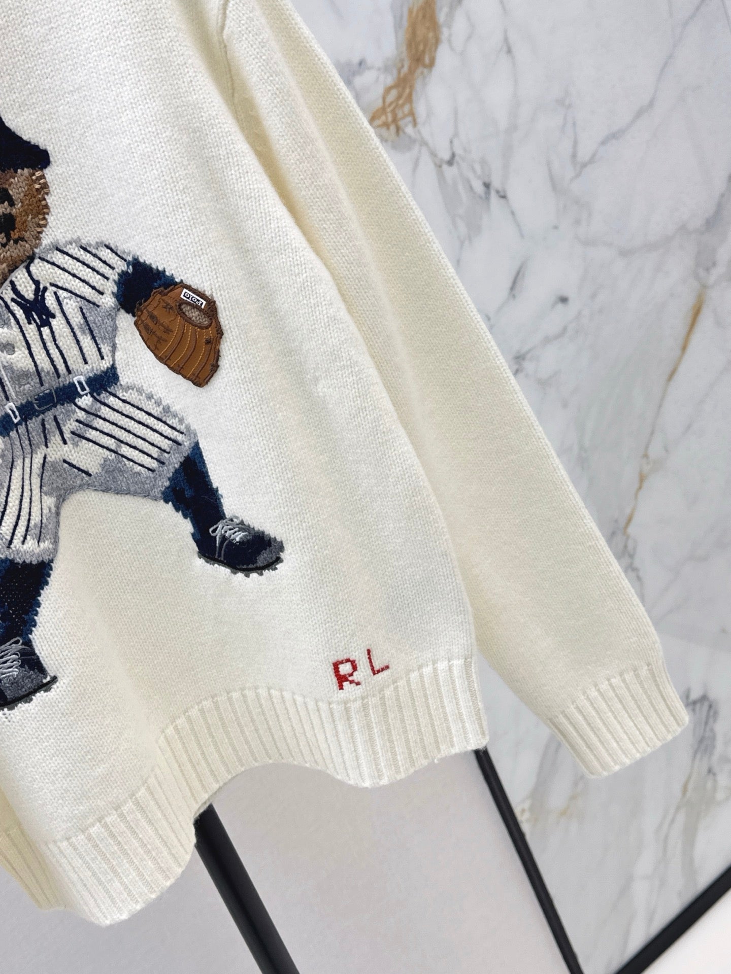 25fw new baseball bear pullover sweater