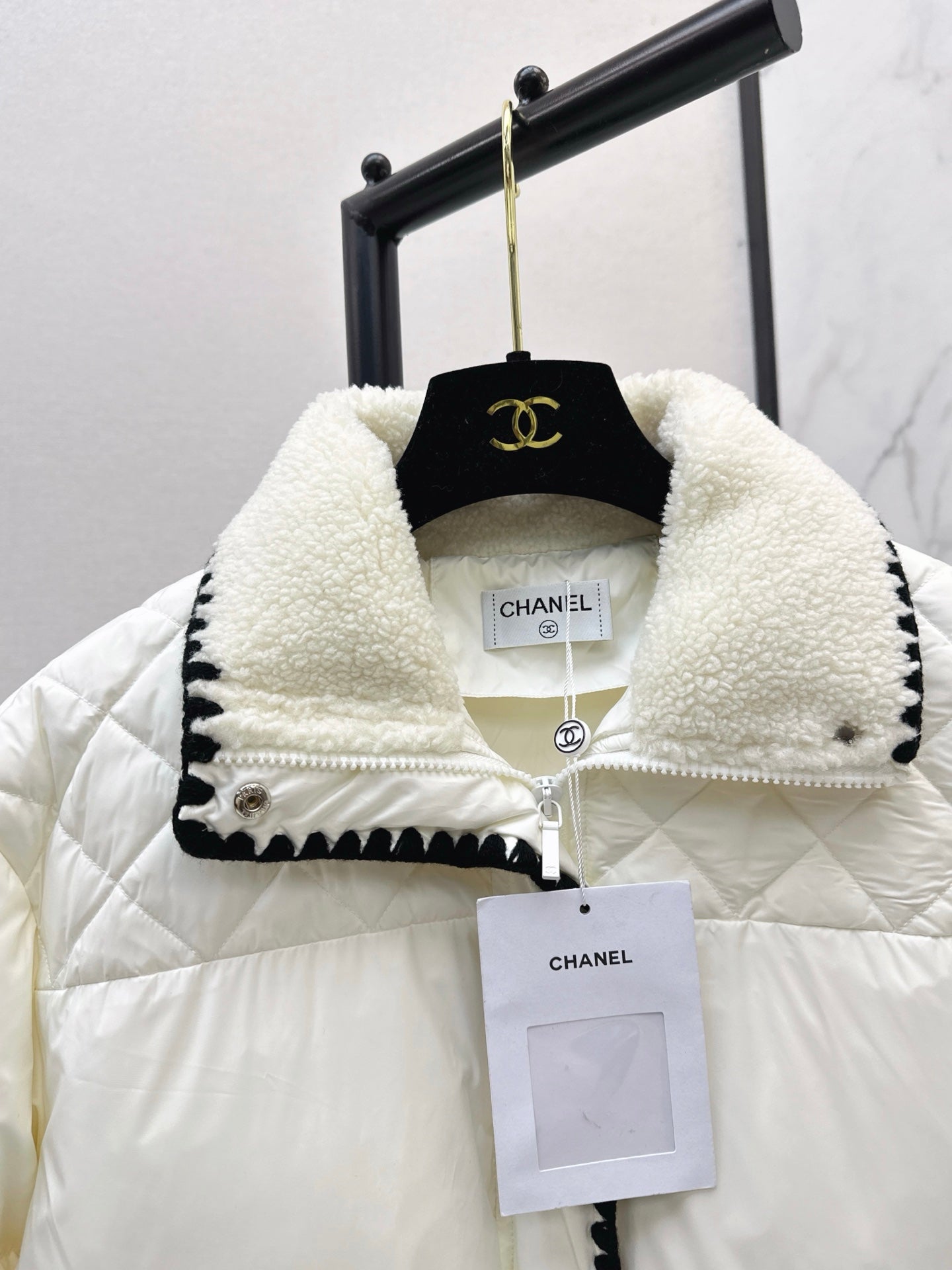 25fw new stand collar contrast color down jacket