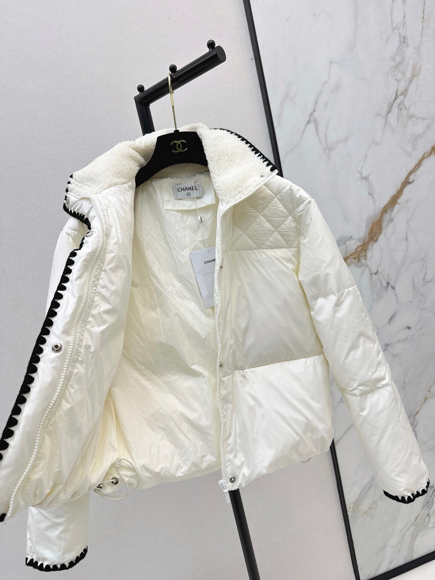 25fw new stand collar contrast color down jacket