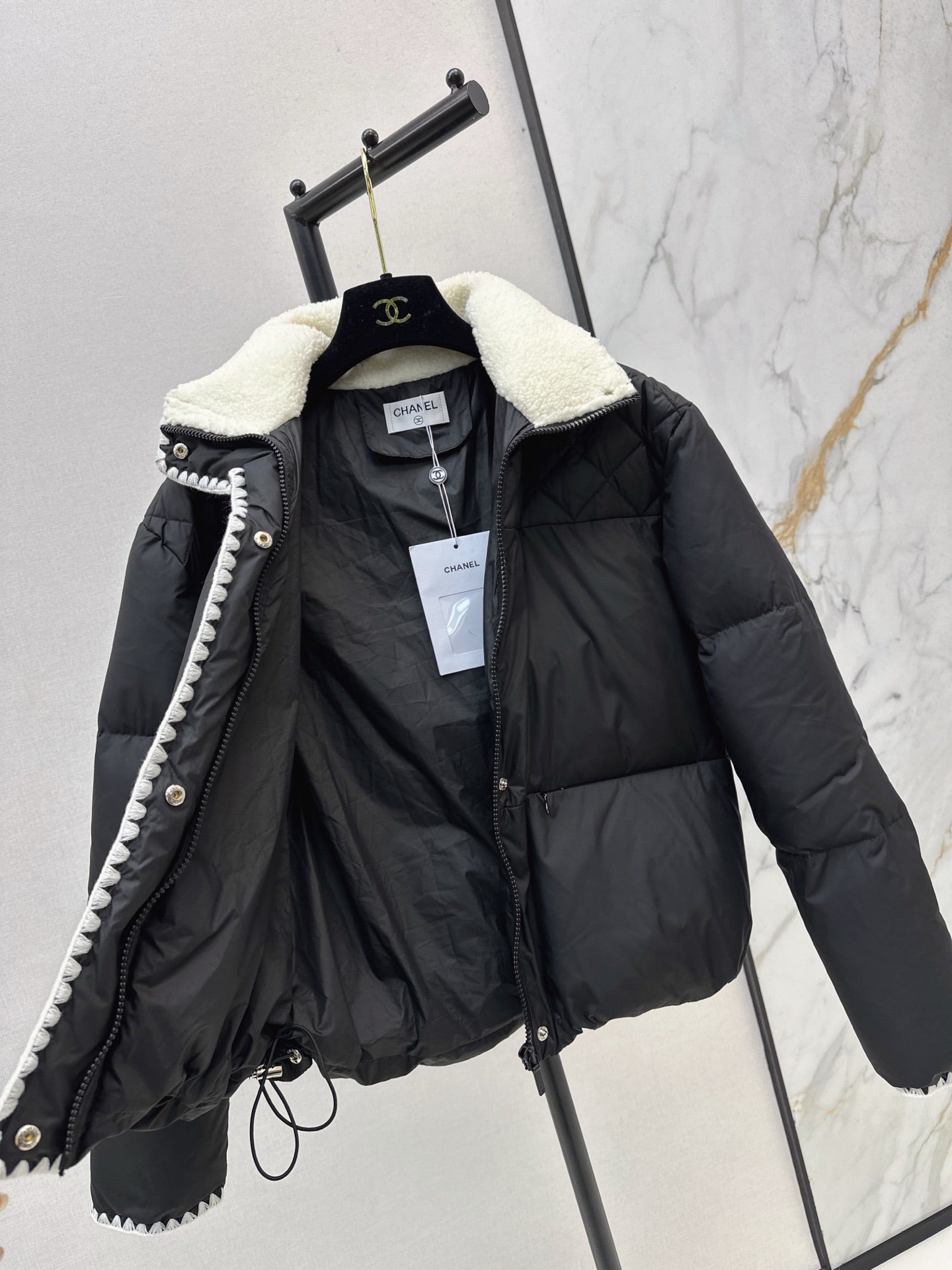 25fw new stand collar contrast color down jacket