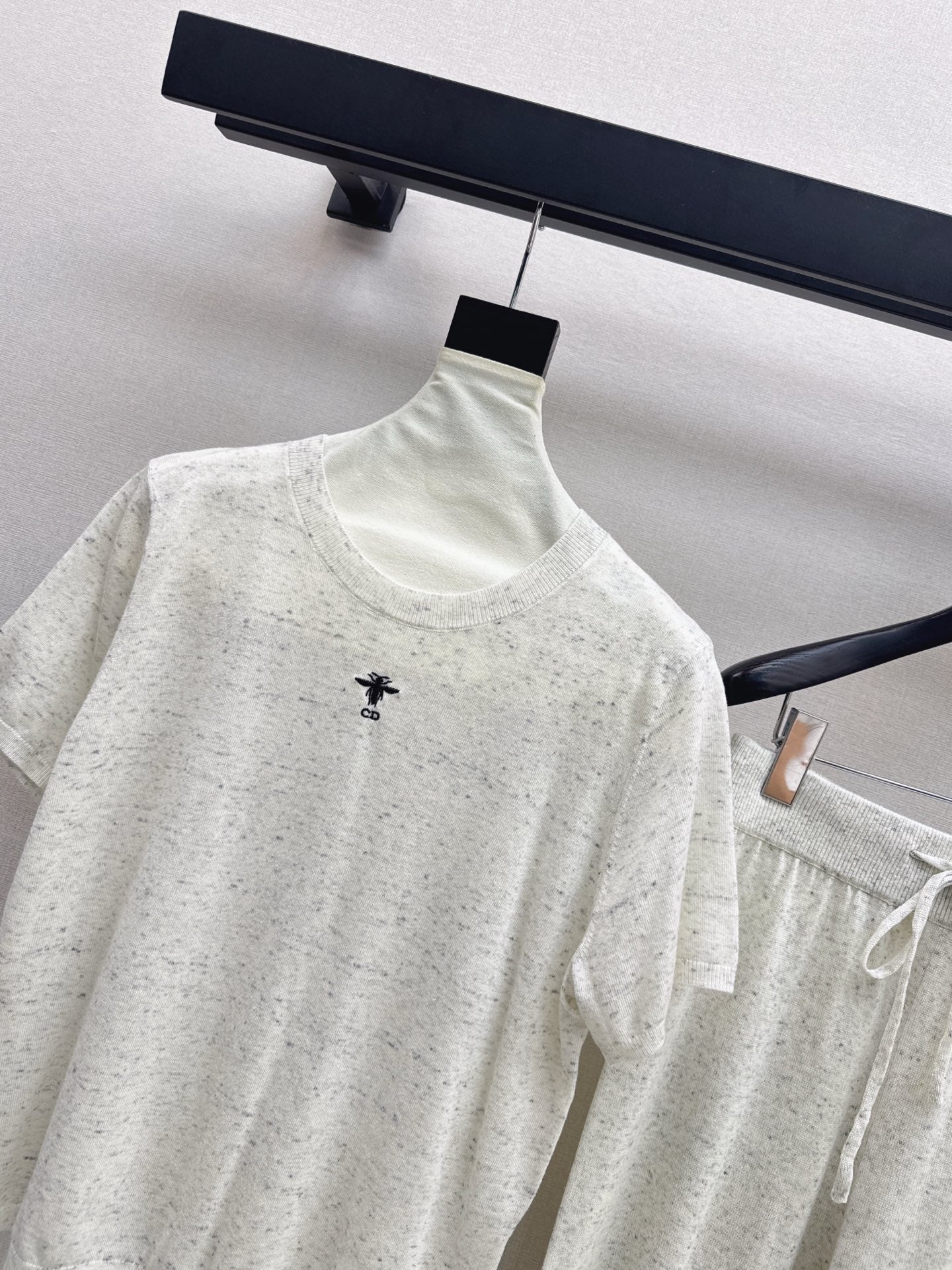 25fw new wool embroidered sweater with straight pants suit