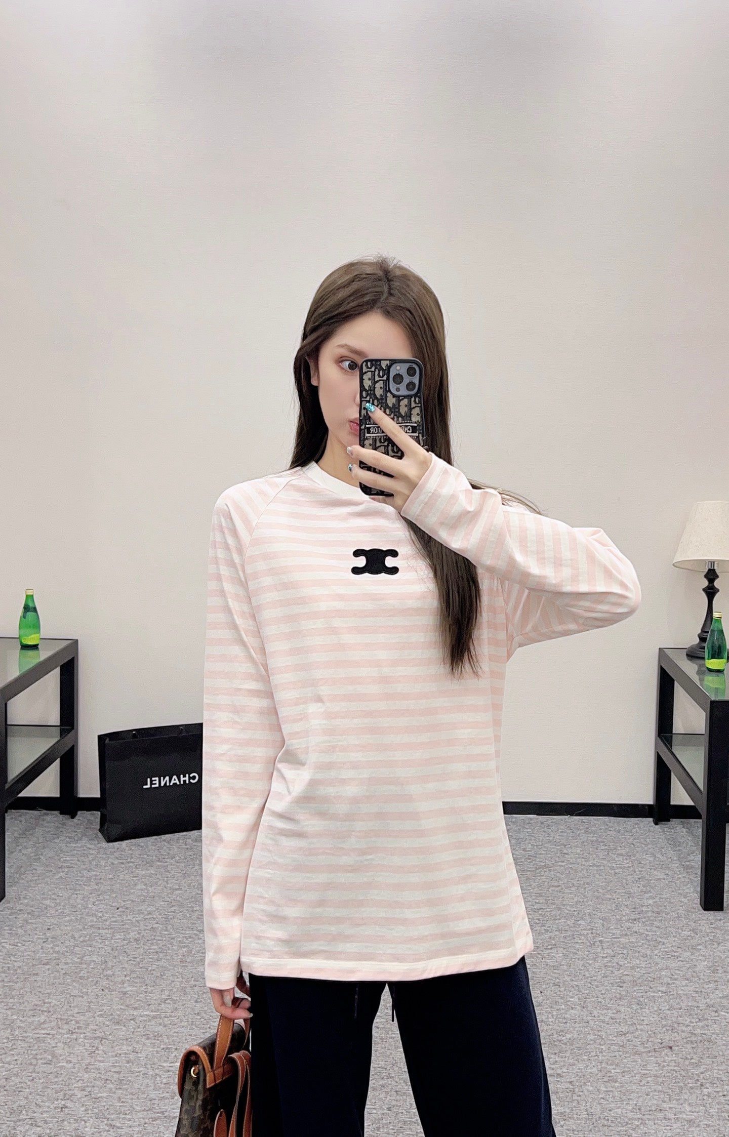 25fw new round neck striped long sleeves