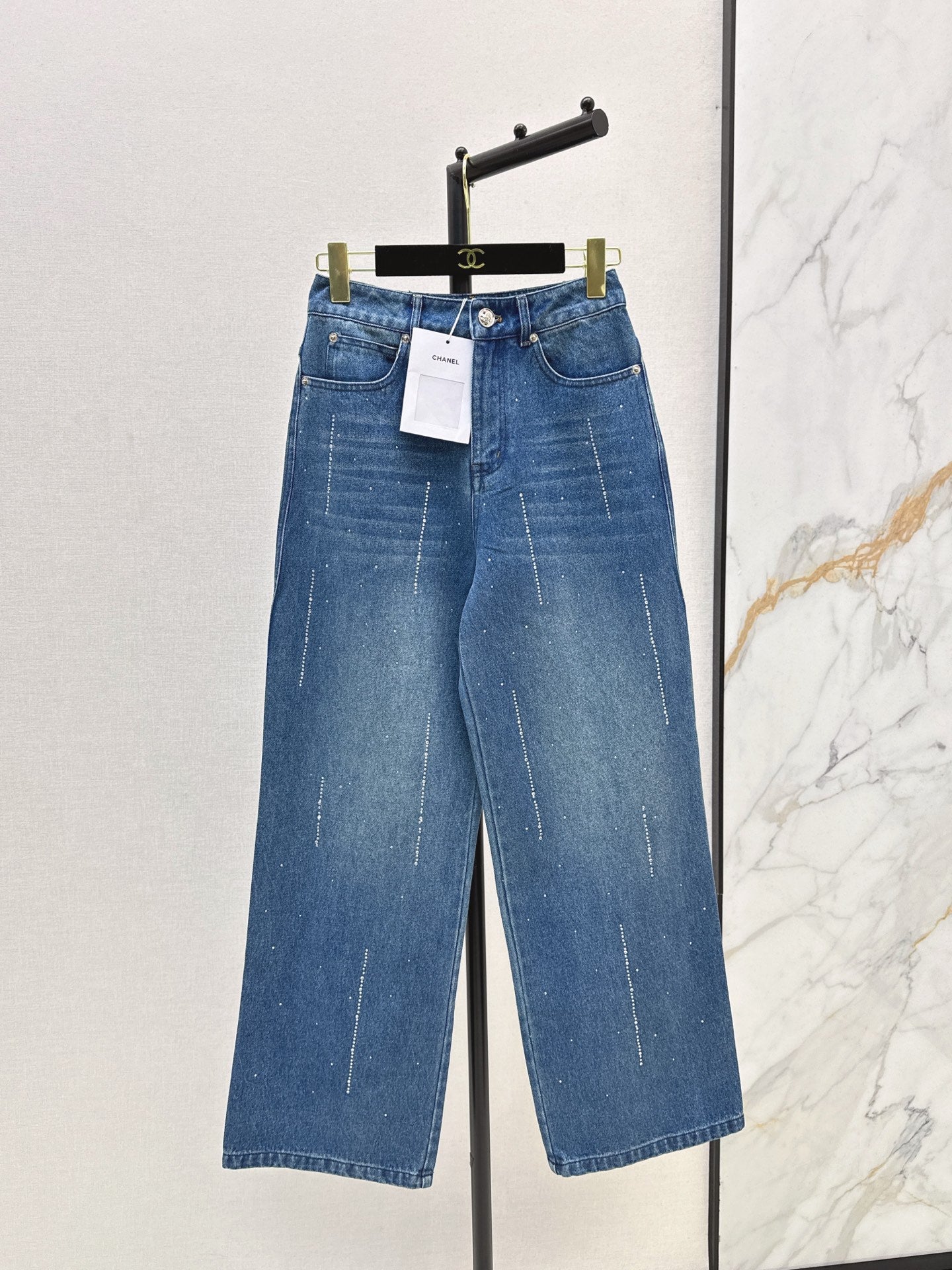 25fw Hot stamping process straight leg jeans