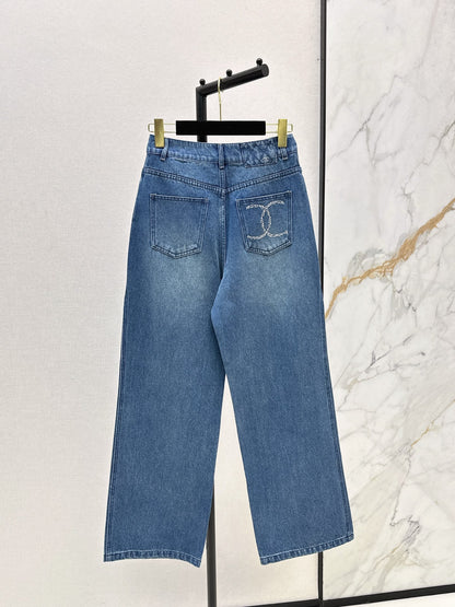 25fw Hot stamping process straight leg jeans