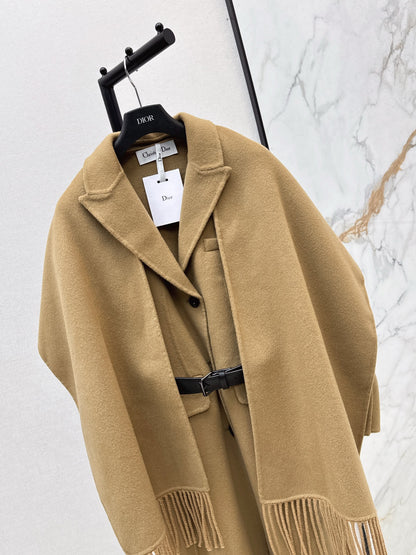 25fw Detachable scarf decorative coat jacket