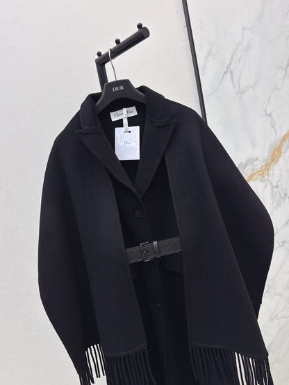25fw Detachable scarf decorative coat jacket