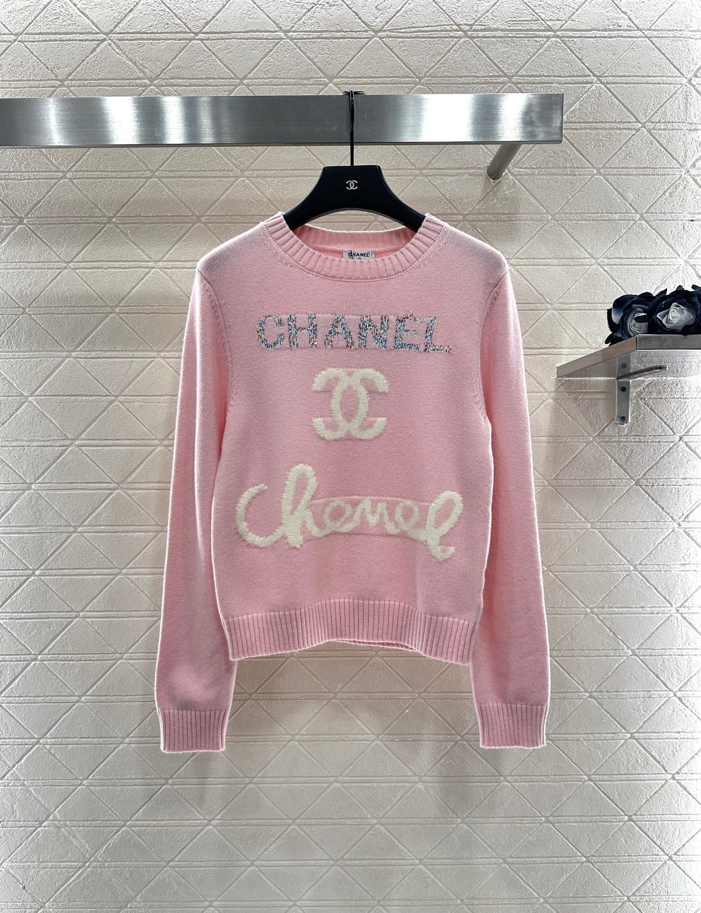 25fw Letter logo loose knit top