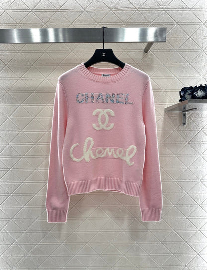 25fw Letter logo loose knit top