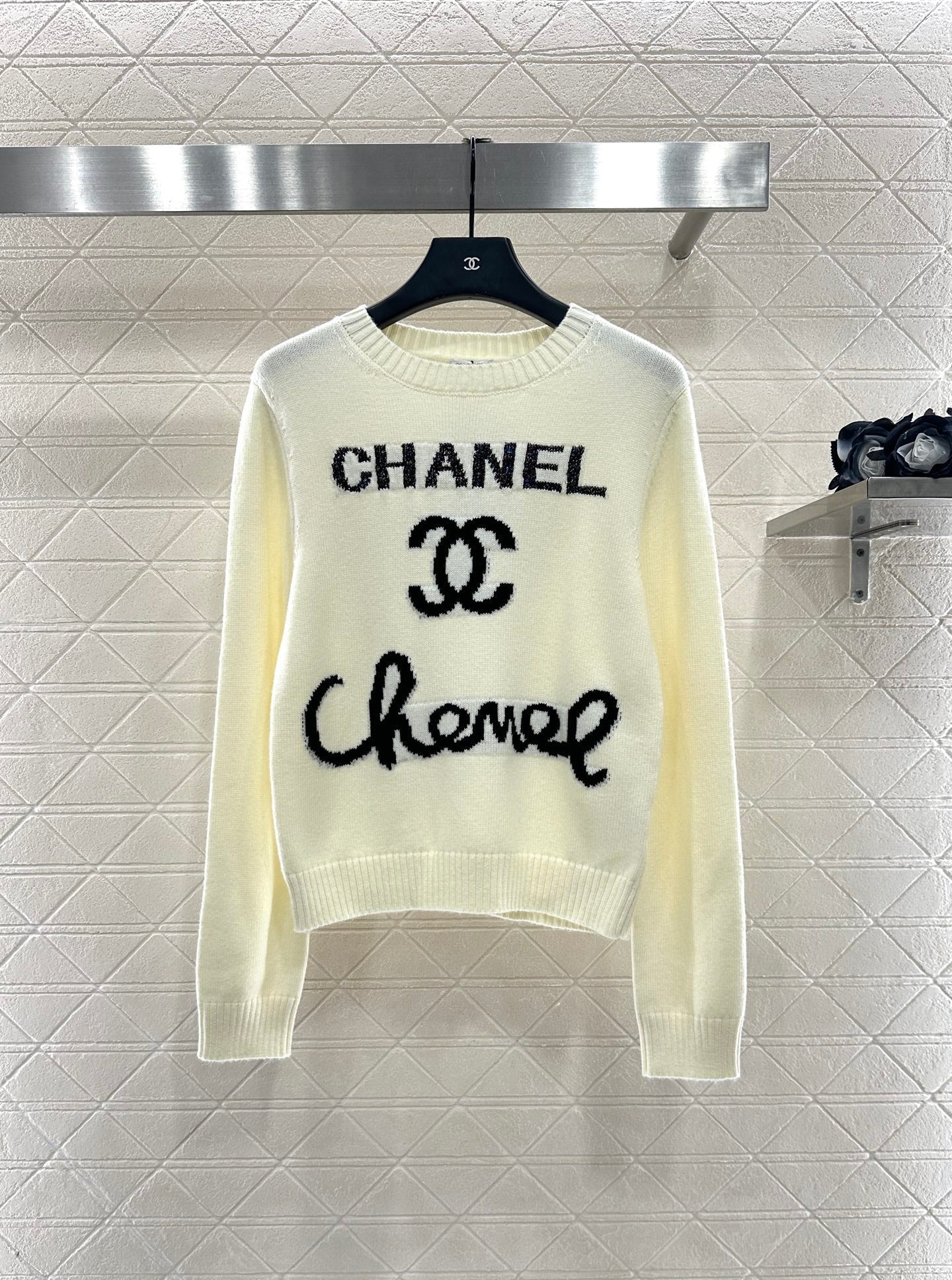 25fw Letter logo loose knit top