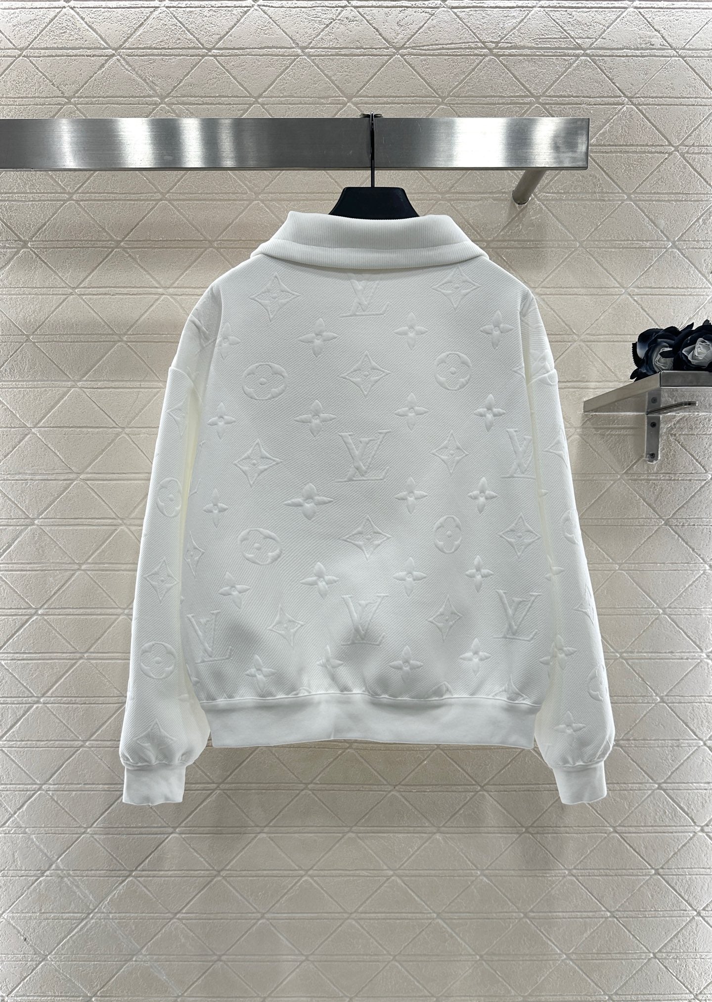 25fw Embossed half open collar set