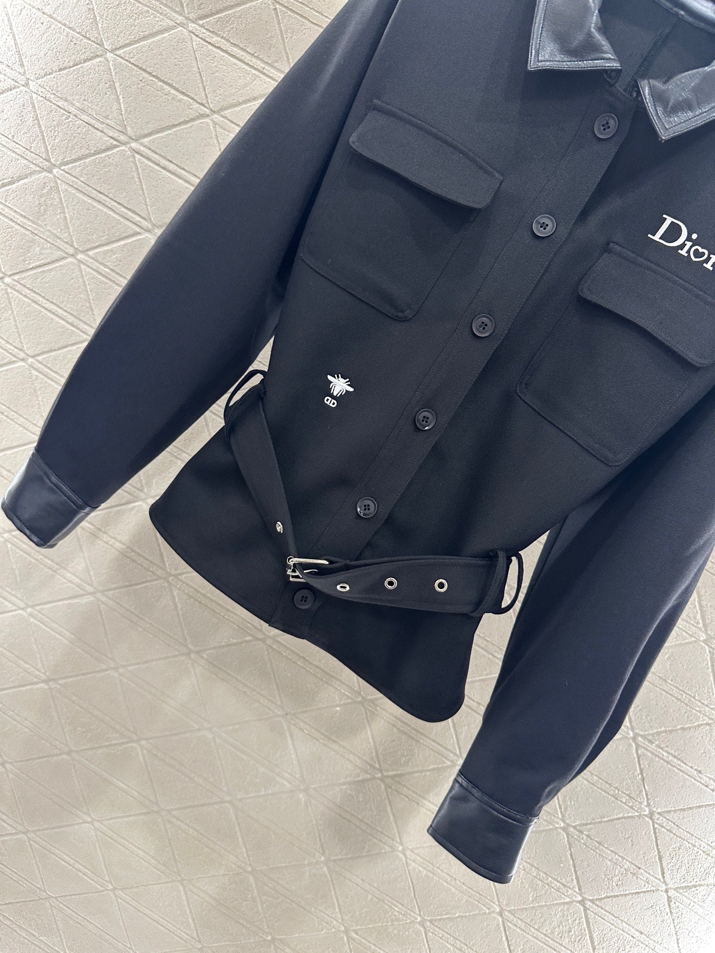 25fw Collar leather jacket and pants set