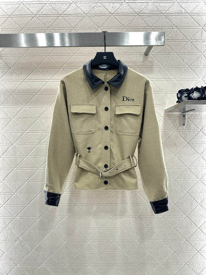 25fw Collar leather jacket and pants set