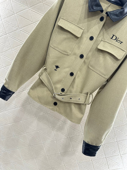 25fw Collar leather jacket and pants set