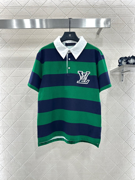25fw 𝑝𝑜𝑙𝑜 striped short sleeved shirt