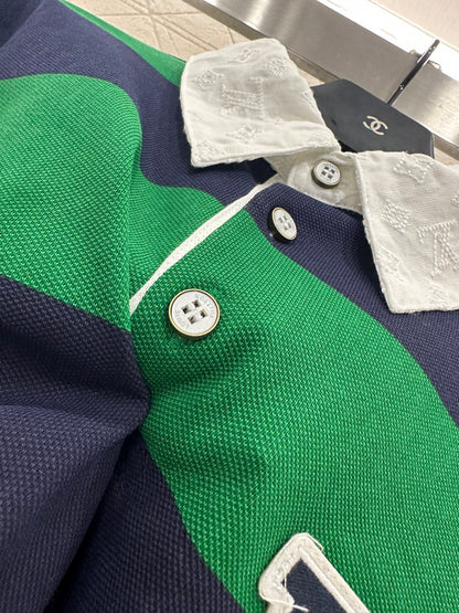 25fw 𝑝𝑜𝑙𝑜 striped short sleeved shirt