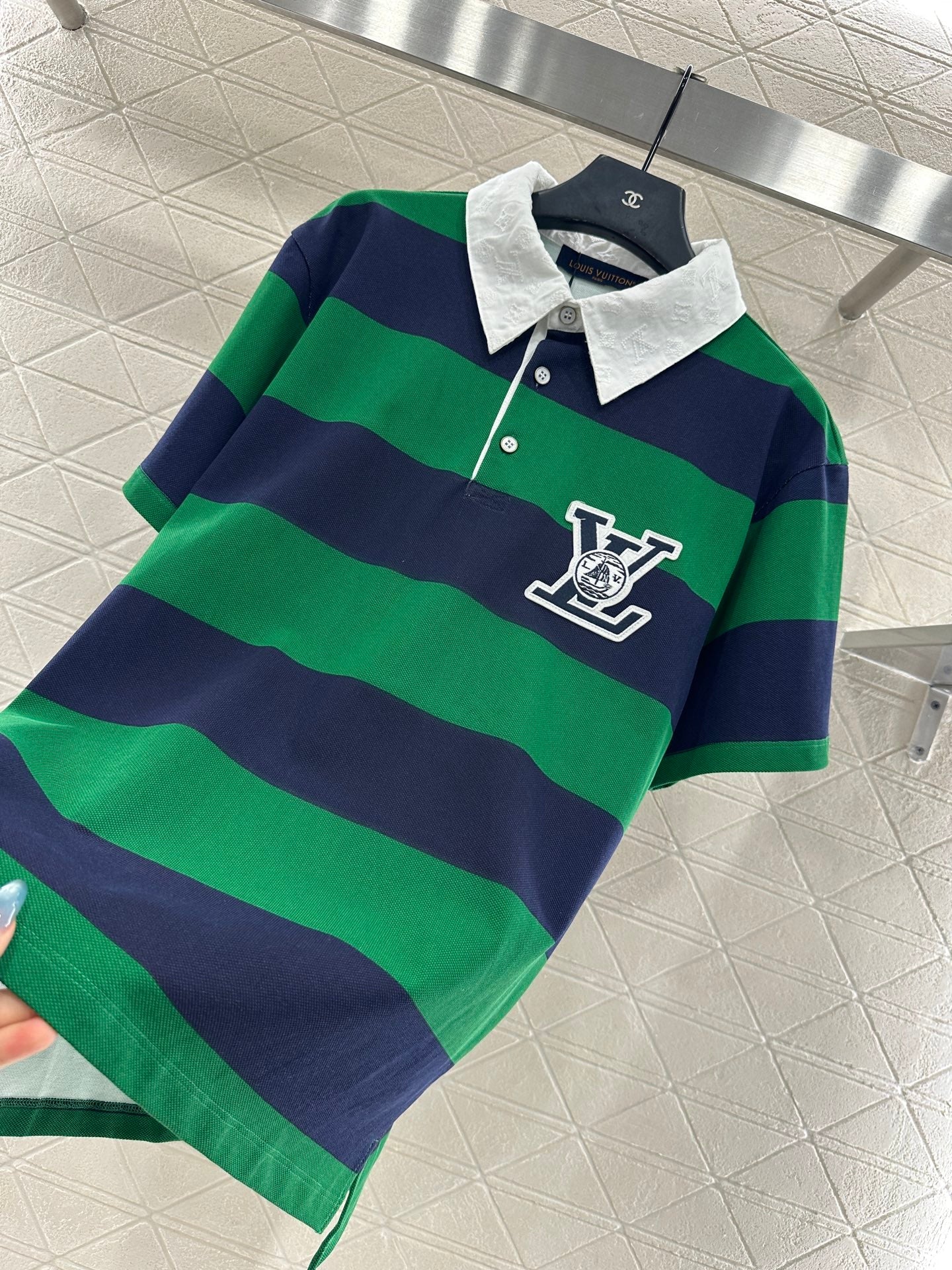 25fw 𝑝𝑜𝑙𝑜 striped short sleeved shirt