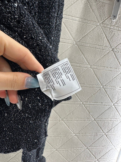 25fw Black fungus lace sweater