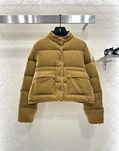 25fw Rectangular embossed stand up collar down jacket
