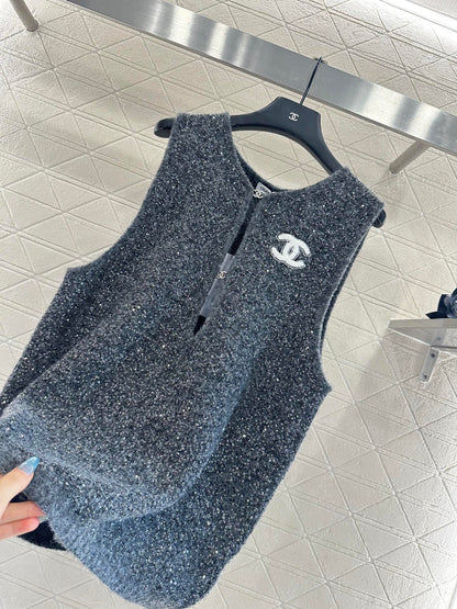 25fw Silver knit vest