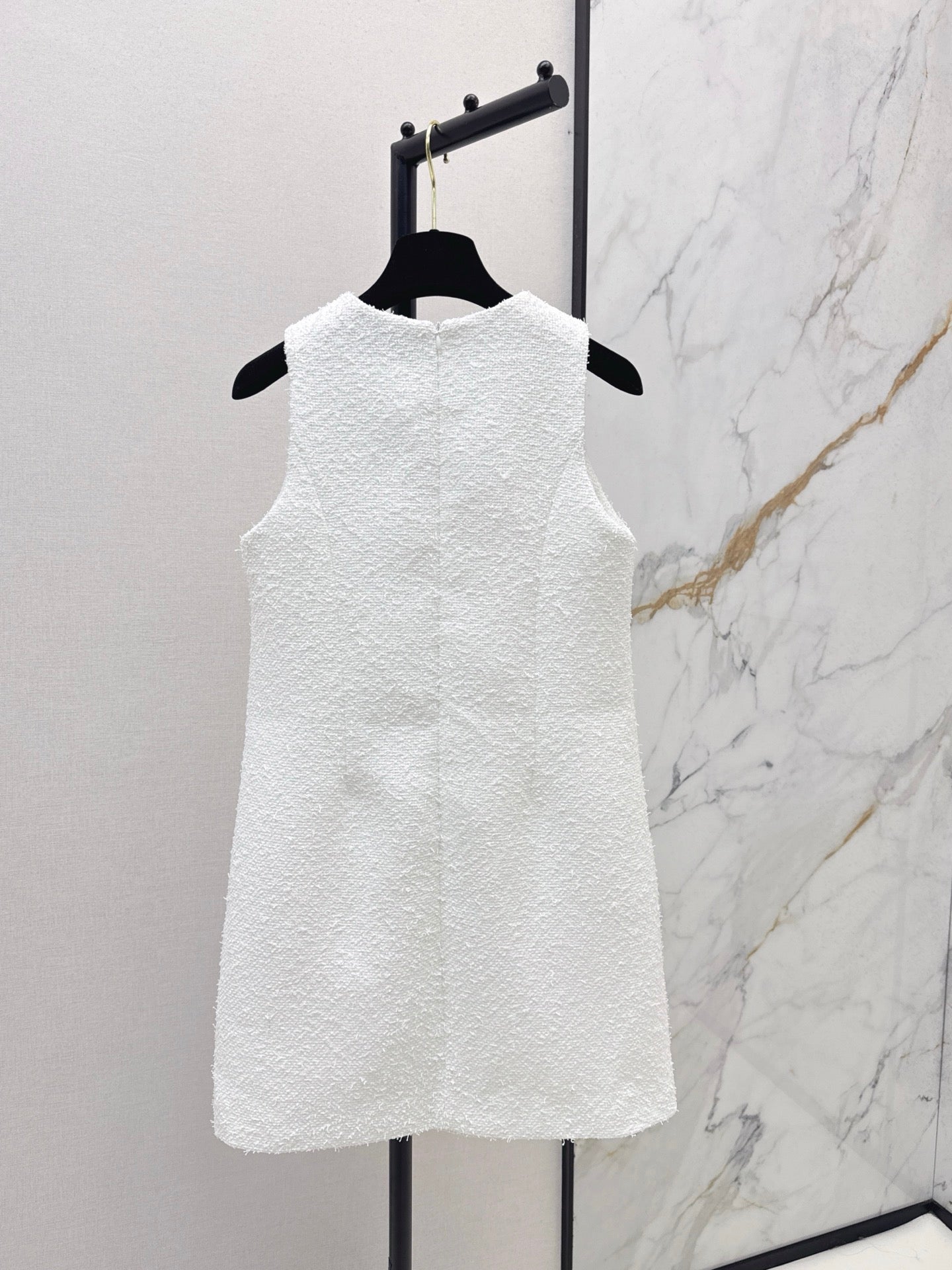 25fw Knitted woolen floral sleeveless dress