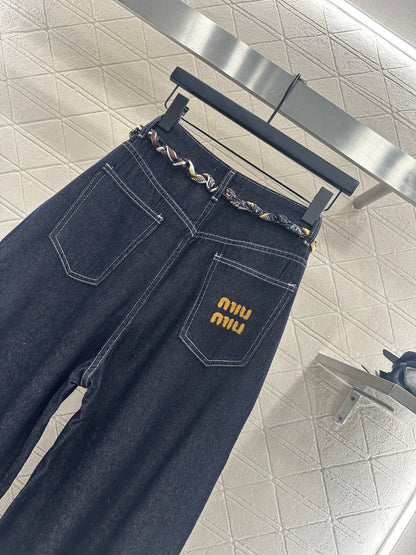 25fw Cowboy scarf straight leg pants